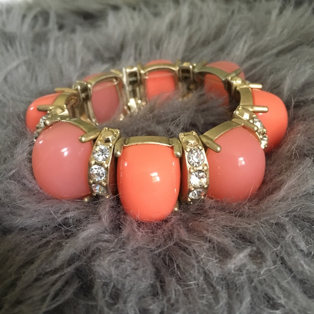 LOFT stretch coral chunky statement bracelet